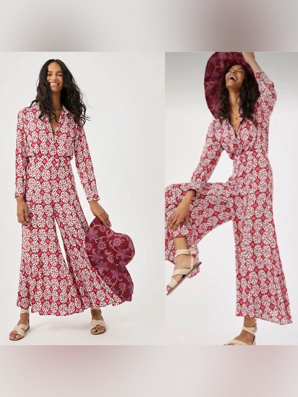 Nwot Anthropologie Loveland Flower Jumpsuit - Womens 6